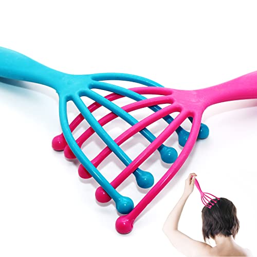 Nutlet 2 Pack Scalp Massager - Head Whisk Massager For Stress Relax - Manual Scalp Massager Perfect As A Gift - Hair Massager For All Hair Types Of Men Women Kids - Pink And Blue #TOP5