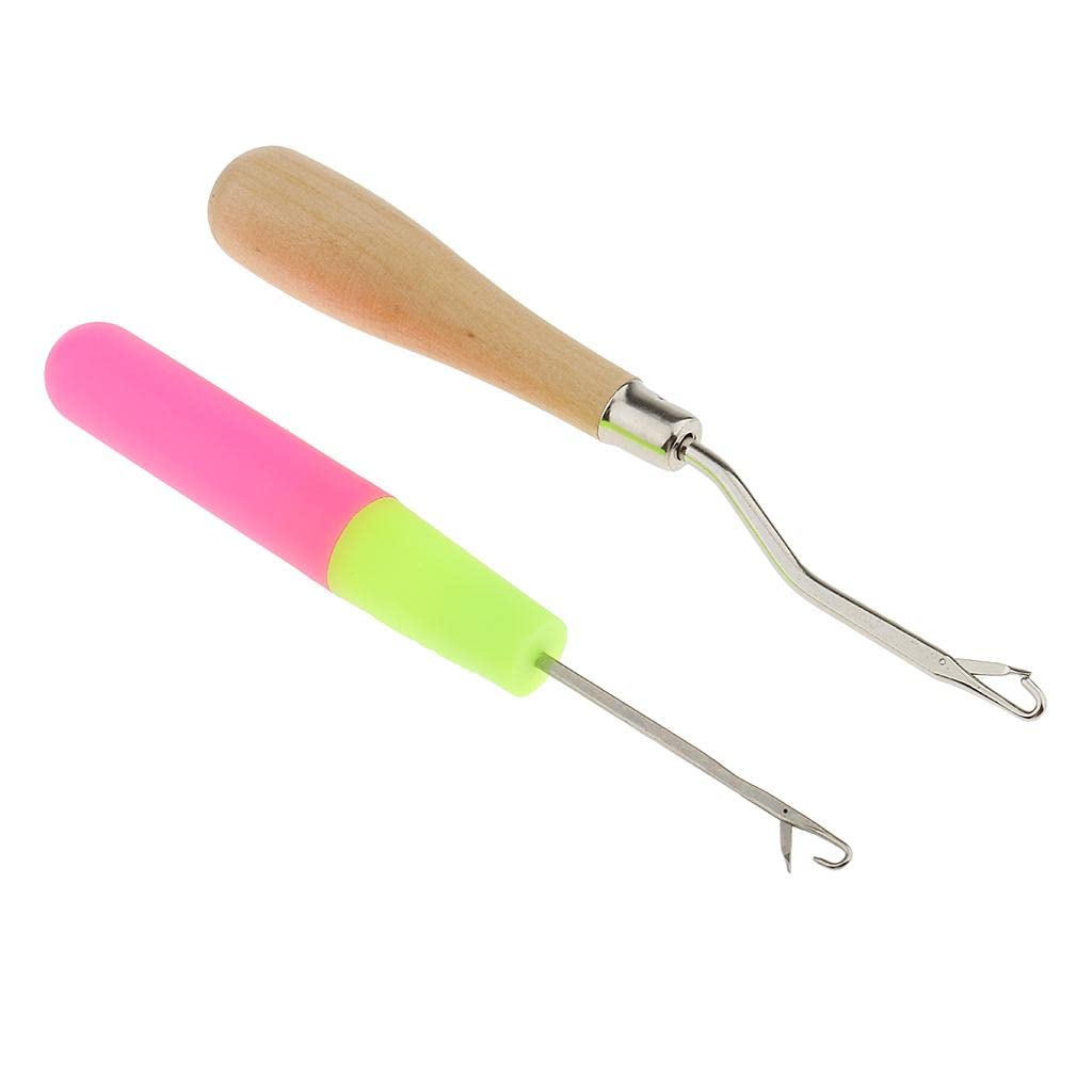 2 Pieces Wooden/Plastic Crochet Latch Hook Hair Weaving Needles for Micro Braids-picture-21