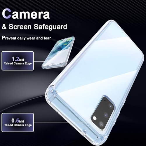 Image of Case for Samsung Galaxy S20, Military Grade Drop Protection Phone Case, Yellowing Resistant, Anti-Scratch Hard PC Back, Shockproof Hard Ultra-Thin Protective Cover, Clear