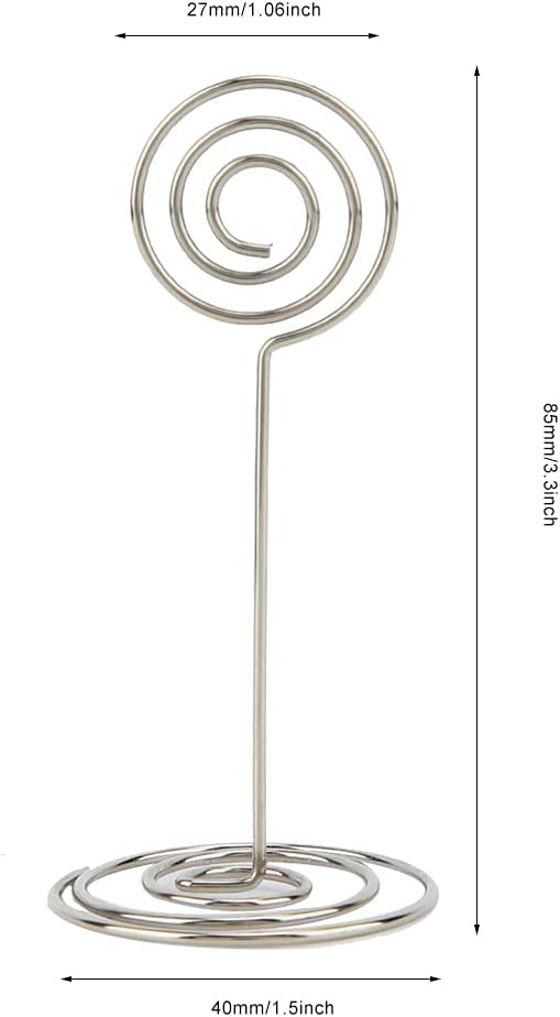 Table Number Photo Place Card Holders, Circle Metal Note Card Clip Holder Multicolor 12 pcs