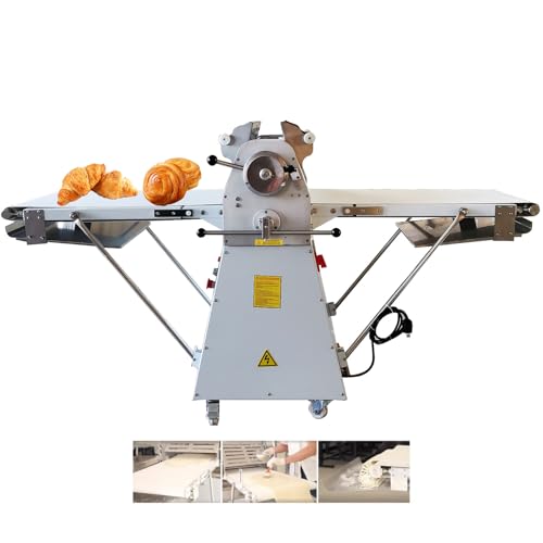 HayWHNKN Dough Sheeter Commercial Pizza Dough Roller Sheeter 20'' Reversible Foldable Dough Sheeter 0.06''-1.4'' Thickness Pasta Machine Croissant Pastry Danish Puff Pastry Bakery Roller 220V