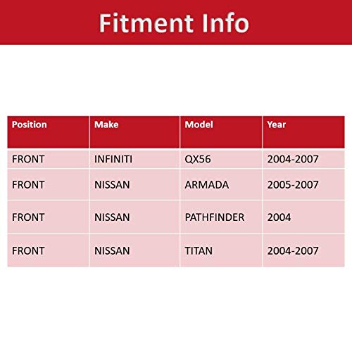 [Set Of 2] Longgo 515066 Premium Front Wheel Hub Bearing Assembly Compatible With 2004-2007 Qx56 | 2005-2007 Armada | 2004 Pathfinder | 2004-2007 Titan | 6 Lugs W/Abs | 29 Spline #TOP5