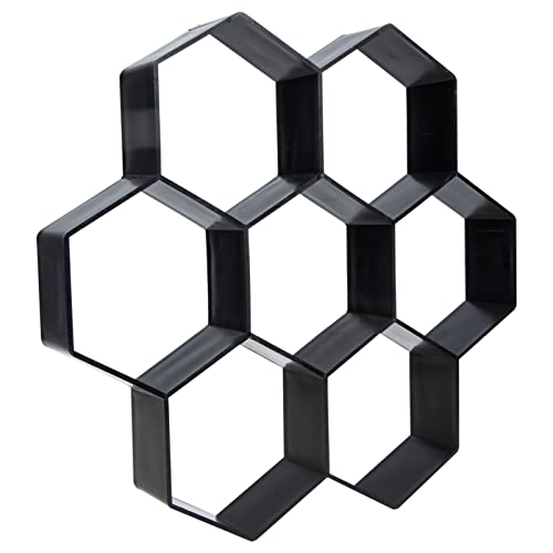 ERINGOGO Concrete Molds and Forms, Hexagon Walk Maker Reusable Cement Paving Moulds, DIY Stepping Stones Paver, Pavement Mold for Lawn, Garden Walkway, 7 Grid