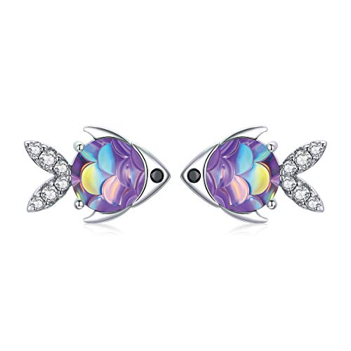Boucles d'oreilles poisson en argent 925 idéales pour l'été