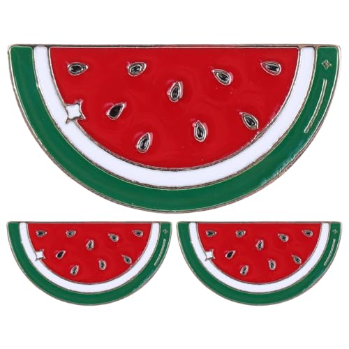 Broche pastèque en émail (Lot de 3) - Badge de fruit hawaïen pour l'été