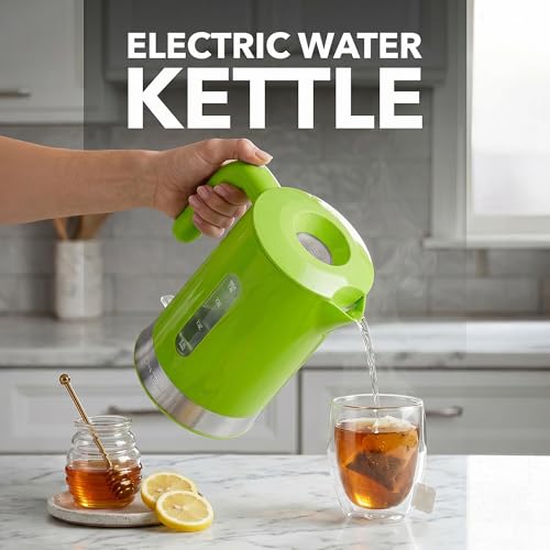 Image of OVENTE 1.8L Electric Kettle, BPA-Free with Easy-Fill Lid, Green KP413G | 1500W Fast Boiling Water Heater, Auto Shut-Off, Boil-Dry Protection, 360 Swivel Base, Clear-View Window, Removable Filter