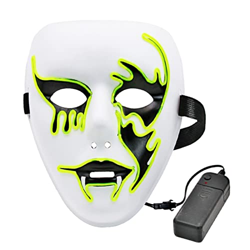el Luminescence Glow Face Party Scary Light Up Face M-ask com 3 Modos de Iluminação Material Amigáve