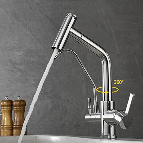 Evite salpicaduras en el fregadero con el grifo de cocina de 3 vías multifunción cromado 2