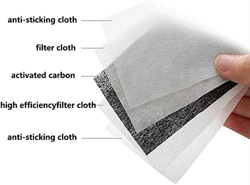 200 PCS Adult PM2.5 Activated Carbon Filter Insert 5 Layers Replaceable Anti Haze Filter Paper