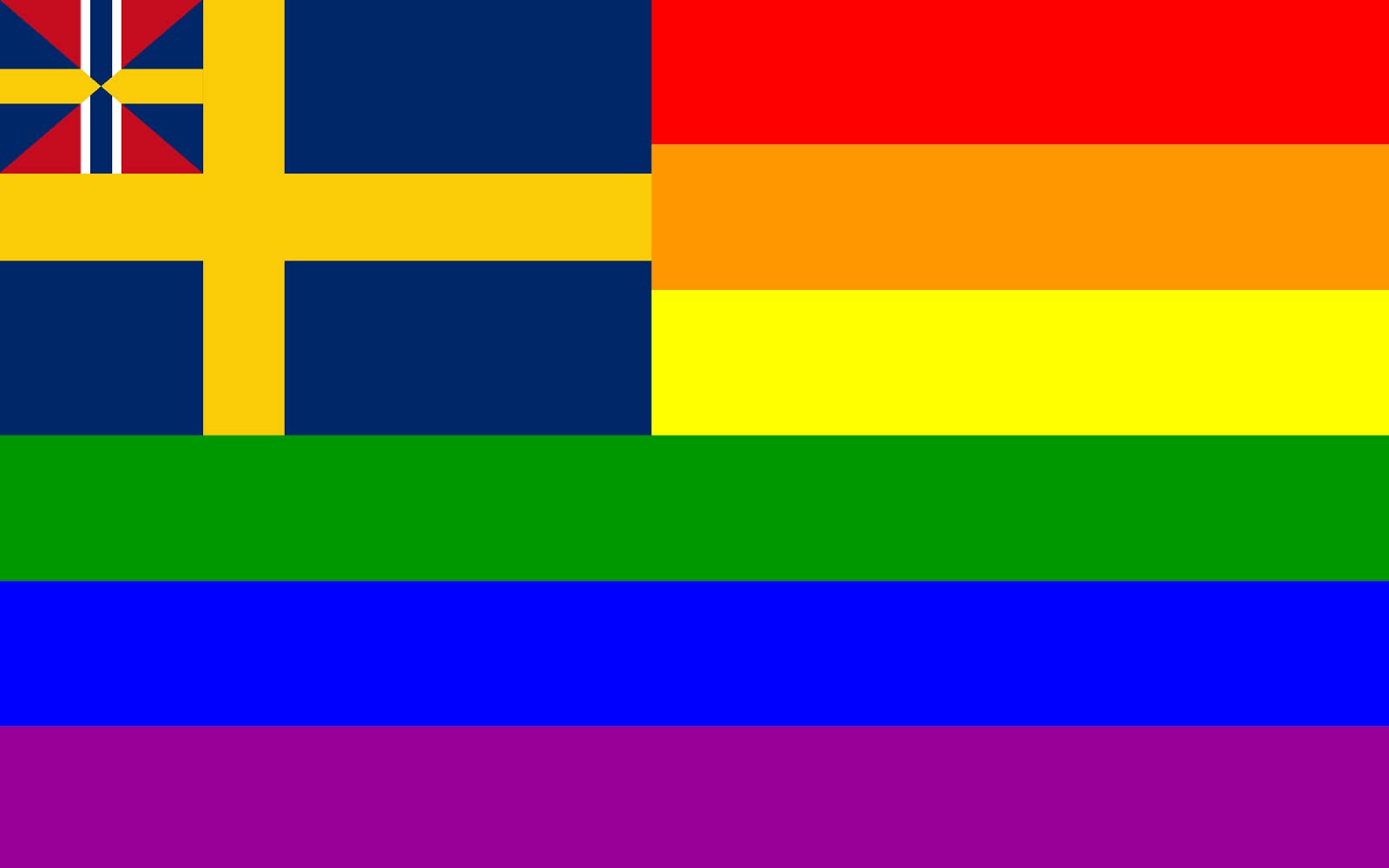Drapeau Swedish Rainbow Flag 1844-1905 grand format aux finitions de haute qualité