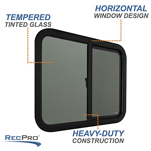 Recpro Rv Window | Teardrop 30" W X 24" H Horizontal Slide | 1 1/2 Wall Thickness | Rv Window Replacement (1 Window, With Trim Kit) | Made In Usa #TOP3