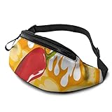 ▶ Fermeture éclair JIUCHUAN Pack de Taille en Cours d\'exécution Chill Red Spicy Pepper Un Sac Banane pour Femme avec Prise Casque et Bretelles réglables Sac de Taille pour Enfants pour Les Voyages Sports de randonnée