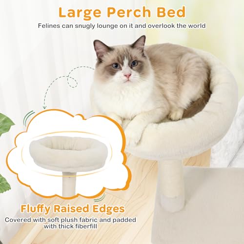 PETSITE Torre para Gatos 48 pulgadas Beis con Rascadores y Plataformas miniatura 6