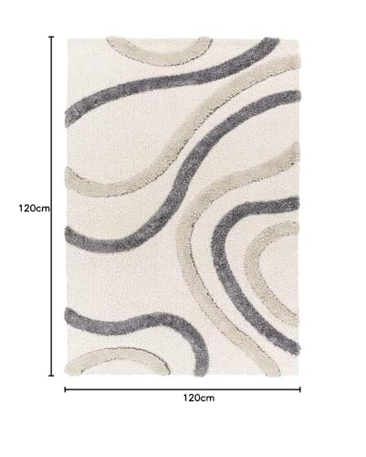 Image of Carpet Mahal Presence Gorgeous Design of Super Soft Shaggy Carpet for Living Room, Bedroom, Hall and Anywhere in Home. [4x4 feet] Round.