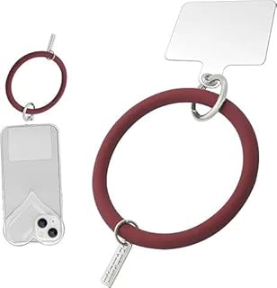 حلقة تعليق من السيليكون مع حامل للموبايل، سوار موبايل بتوافق شامل لعدة موبايلات مع حلقة سلسلة مفاتيح
