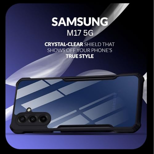Image of Back Cover Case + Screen Protector for Samsung Galaxy M17 5G | Transparent Black | TPU & PC Anti Yellow Mobile Phone Case Cover for Samsung Galaxy M 17 / M17 5G | 360 Degree Protection