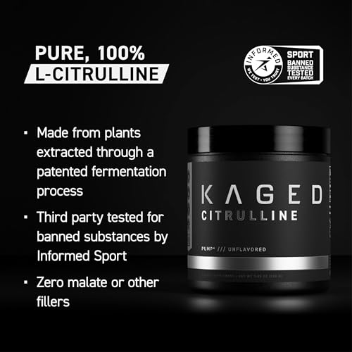 Image of Kaged L-Citrulline Powder | Unflavored | Enhanced Pumps | Improve Muscle Vascularity | Nitric Oxide Booster | Supplements for Men & Women | 100 Servings