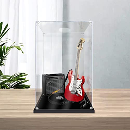 Preisvergleich Produktbild AZIZAT Staubdichte Vitrine, Acryl, transparent, Vitrine, für Lego 21329 Fender Stratocaster Bauset, Sammlerstücke, Modell (nur Aufbewahrungsbox) (2 mm)