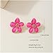 Pink Flower Earrings for Women Boho Floral Dangle Earrings Hibiscus Petal Drop Earring Luau Beach Party Vacation Hawaiian Style Accessories Jewelry ﻿ (hot pink flower)
