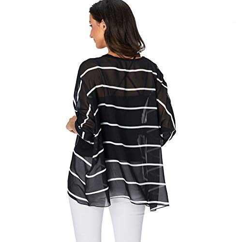 Image of Ckikiou Plus Size Batwing Flowy Semi Sheer Chiffon Blouse Tunic for Women Summer Floral Print Boho Beach Cover ups