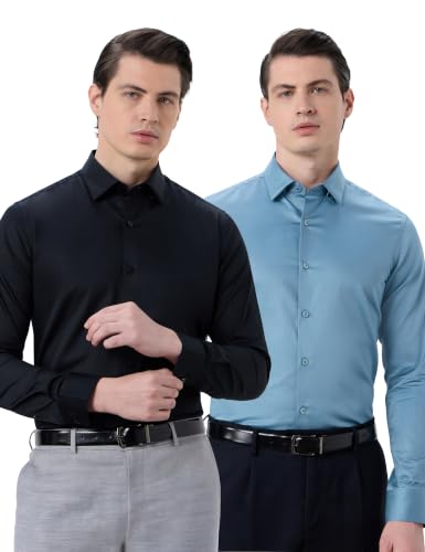 Image of Symbol Premium Men's Slim Fit Satin Formal /Dress Shirt | 100% Cotton | Soft & Lustrous Finish | Available in Plus Sizes