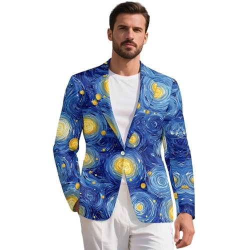 Men's Sport Coats Lightweight Blazer with Notched Collar, One Button & Slim Fit for Weddings & Special Events