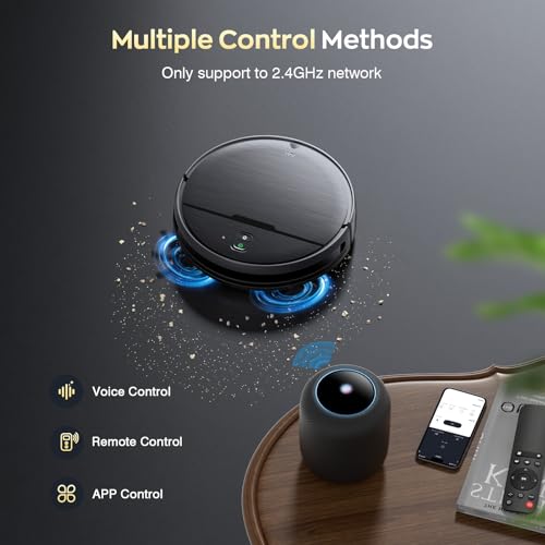 Robot Vacuum and Mop Combo, 2 in 1 Robotic Vacuums Cleaner with WiFi/App, Robot Vacuum with Water Tank, Strong Suction, Schedule, Self-Charging, Quiet, for Hard Floor, Pet Hair, Low Pile Carpet - Image 3