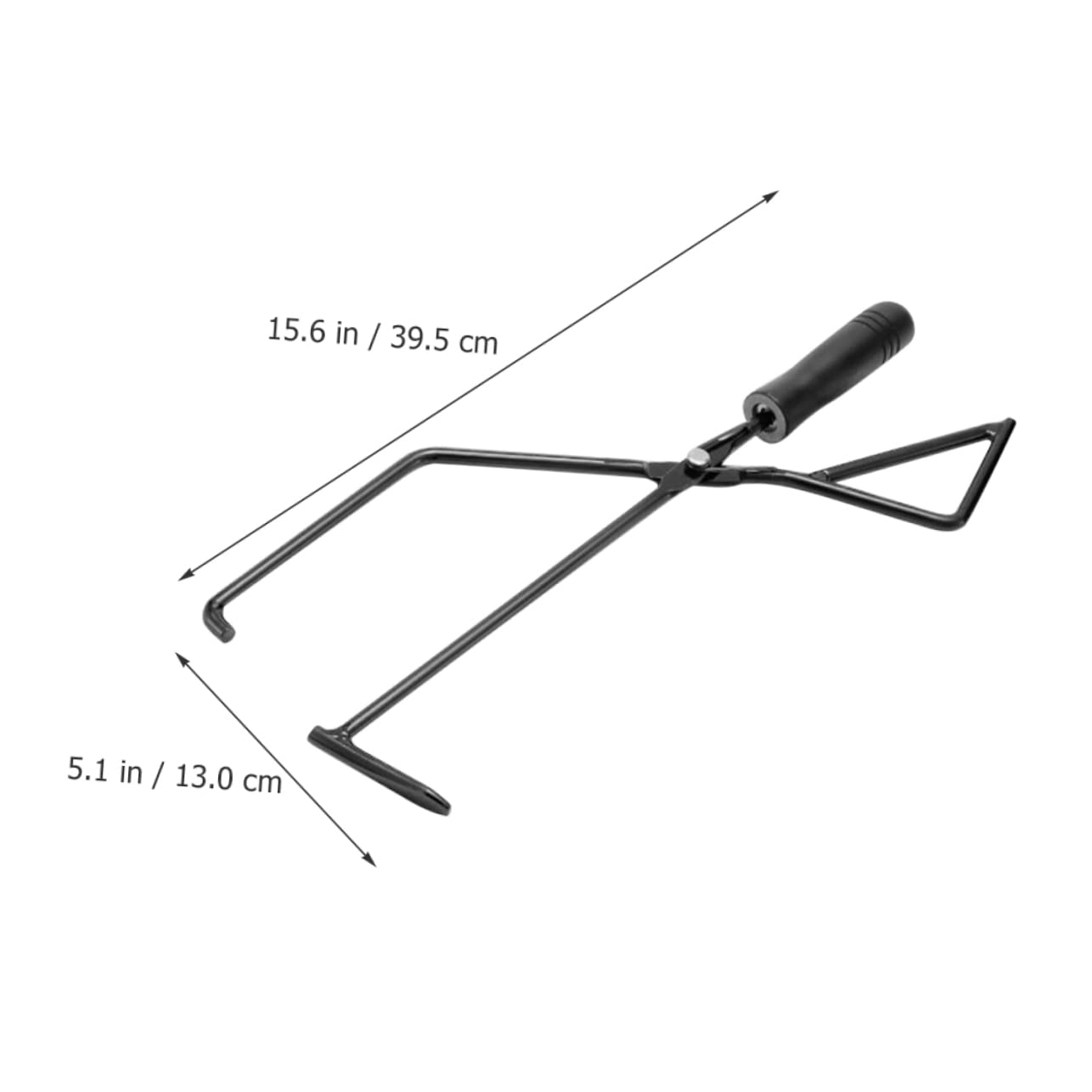 Pinzas para Carbón al Aire Libre con Mango de Madera y Hierro Negro | Portátil, para Fogatas y Hogar, Clip para Fuego de Barbacoa, Accesorios de Camping