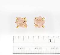 Vista 10 de Pendientes de tuerca de piedra preciosa cruda, idea de regalo para el día de la madre, graduación, moda de verano