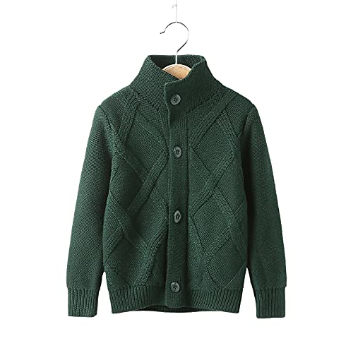 POXIMI Baby Knitted Sweater Girl Soft Outfits Toddler Knitted Sweaters Boy Winter Cardigan Kid Long Sleeve for Infant (Buttons-Green, XL(7-8Years))