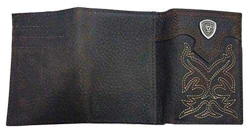 Custom Texas Seal Brown Premium Shield Tri-fold Leather Wallet3