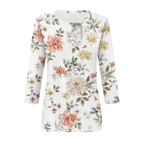 Ceboyel 3/4 Sleeve Tops for Girls Summer season Floral Paisley Print Tees Shirts Fashionable Women Blouses Dressy Informal Clothes 2023 - Image 6