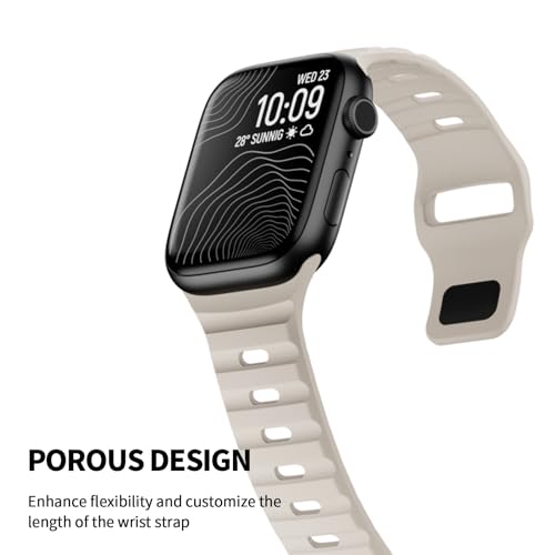 Soft Silicone Waterproof Strap Compatible with Apple Watch Ultra Band 49mm 46mm 45mm 44mm 42mm 41mm 40mm 38mm,Men Women Sport Bands for iWatch Series 10 9 8 7 6 5 4 3 2 1 SE Ultra by Generic - Used condition - Image 7