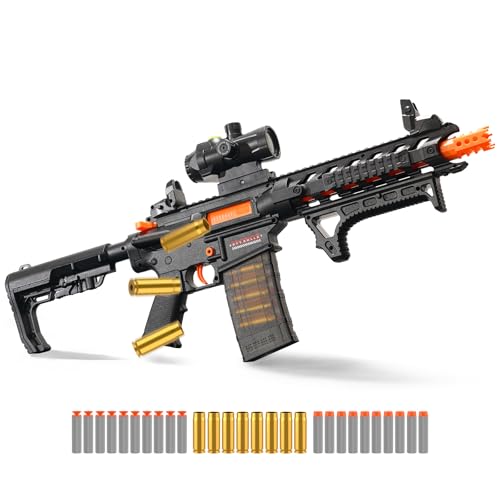 JellyBullet Foam Blaster 721041, Larmside Manual Soft Bullets & Shell Ejecting, Nylon Body, Manual Spring Clip, Outdoor Activities, Ages 18+ (BLCAR15)