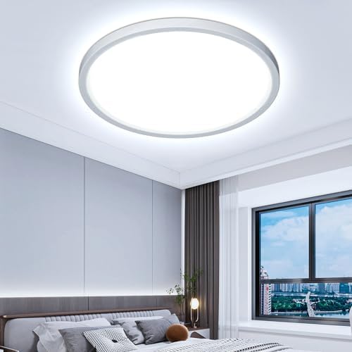 OTREN Plafon LED Oświetlenie Sufitowe 36 W, Ø30 cm Nowoczesna lampa sufitowa 6500 K, 3240 LM Nowoczesne oświetlenie sufitowe, okrągłe, IP44, do łazienki, kuchni, sypialni, na korytarz, balkon, ścianę,