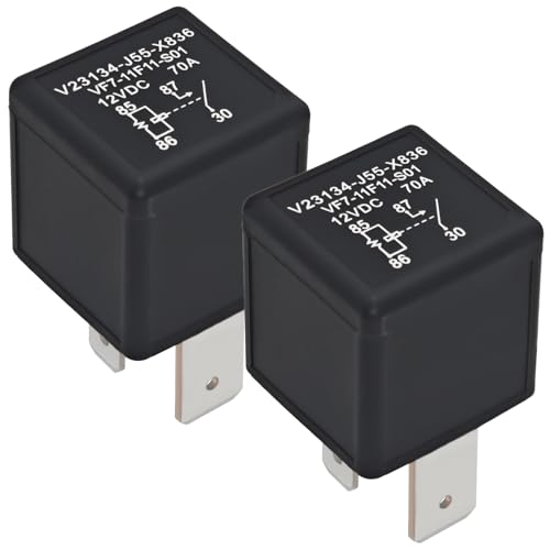 VF7-11F11-S01 Automotive Relay (Pack of 2) – 12VDC 70A 4-Pin High-Current Relay - Direct Replacement for 4-1393306-6, V23134-J55-X836, 614