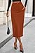 PRETTYGARDEN Corduroy Skirt Women Fall Fashion 2026 High Waisted Pencil Midi Skirts Business Casual Work Office Winter Outfit (Caramel,4)
