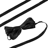 arricraft 18.26 Yards/16.7 m Schwarze Paspelborte Glänzendes Schrägband Mit Kordel 12mm Kederschnur Aus Polsterbesatz Faltbesatz Für Kleidungsstücke Veredelte Oberflächen Nähen Kleidung Cosplay