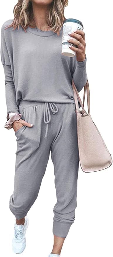 Ensemble d'automne femme anti-froid haut manches longues et jogging taille haute cocoon
