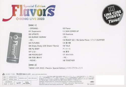 Genic Live 2023 -Flavors- Special Edition(Blu-Ray Disc2枚組) [Blu-Ray]