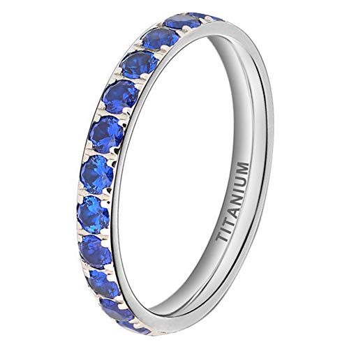 Bague en titane TUTISS pour femme - Alliance 3mm oxyde de zirconium