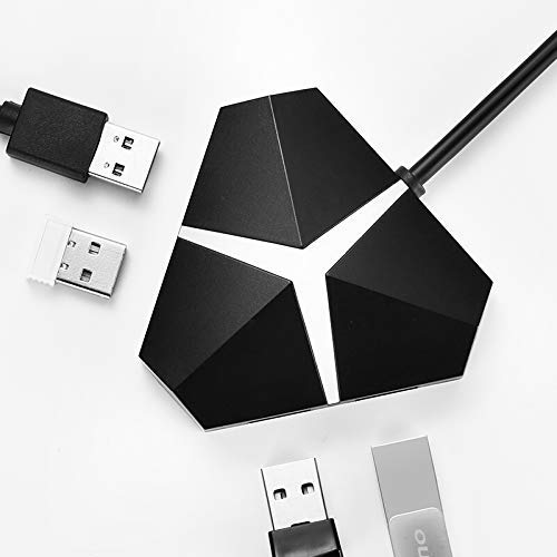 Image of XIKKART 4 Port USB 3.0 Hub Adapter with Breathing Lights, Breathing Lights 5GBPS USB 3.0 4 Port USB HUB HIGH Speed Portable 3.0 USB HUB