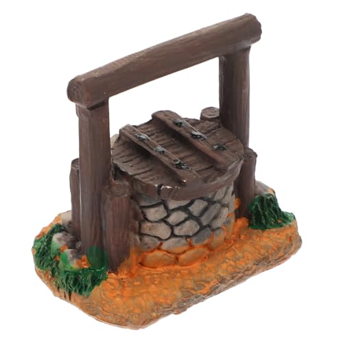 TOYANDONA Décoration Miniature Puits d'eau Vintage pour Aquarium Et Jardin, Statuette Micro-Paysage Résine Solide, Décoration Extérieure Pelouse Et Accessoires Paysagers Réalistes