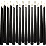 YIHANG Black Taper Candles - Set of 14 Dripless Candles - 10 inch Tall, 3/4 inch Thick - 7.5 Hour Clean Burning