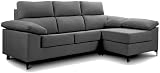 Shiito | Sofá Lucrezia de 4 Plazas con Chaiselongue | Diseño Elegante y Compacto | 255 cm de Ancho - Color Gris Marengo