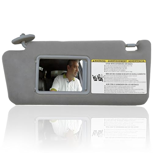 SAILEAD Left Driver Side Sun Viso Replacement r Compatible with Toyota Tacoma 2005 2006 2007 2008 2009 2010 2011 2012 Visor Assembly Without Light 74320-04181-B1 (Grey)