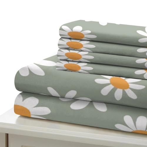 Housse de couette motif marguerite 3D toucher super doux 140x200