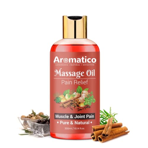 Image of AROMATICO - Pain Relief Massage Oil for Joint & Muscle Pain with Natural power of Ginger, Clove, Turmeric & Sesame Oils. Relaxes the body, relieves the muscles - 300ml