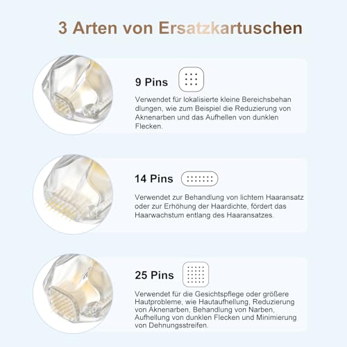 bio pen Q2 Cartridges 25 Pins - 10 Stück für 25 Pins ist ideal für die Pflege der Wangen oder des gesamten Gesichts - Authentische bio pen Q2 Patronen (10 Stück, 25 Pins für bio pen Q2)