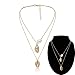 Produktbild Daimay Mehrschicht Legierung Choker Halskette Tritonshorn Schale Perle Anhänger für Frauen Chain Punk Gothic Kette Gold